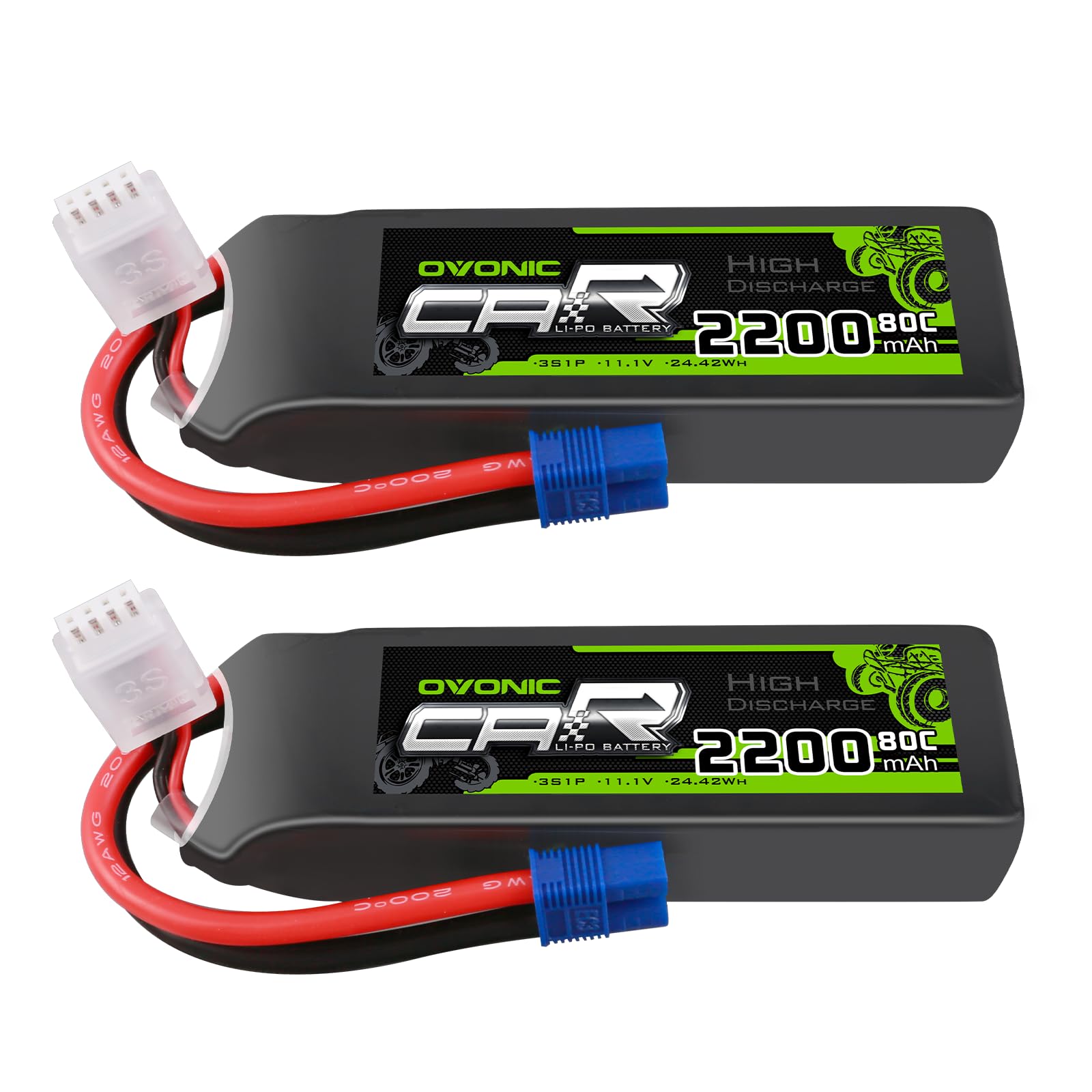 Amazon.com: OVONIC 11.1V Lipo Battery 3S 80C 2200mAh Lipo with EC3